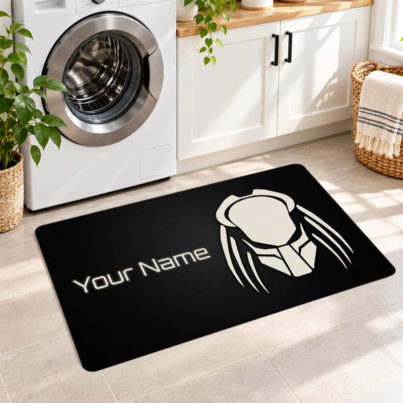 Predator Custom Text Flannel Floor Rug Soft Kitchen Mat Personalized Non Slip Carpet
