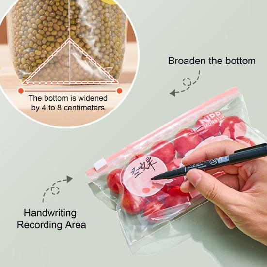 Fruit Vegetable Freezer Bag Zipper Closure Large Capacity BPA Free Leakproof Reusable Food Storage Bag