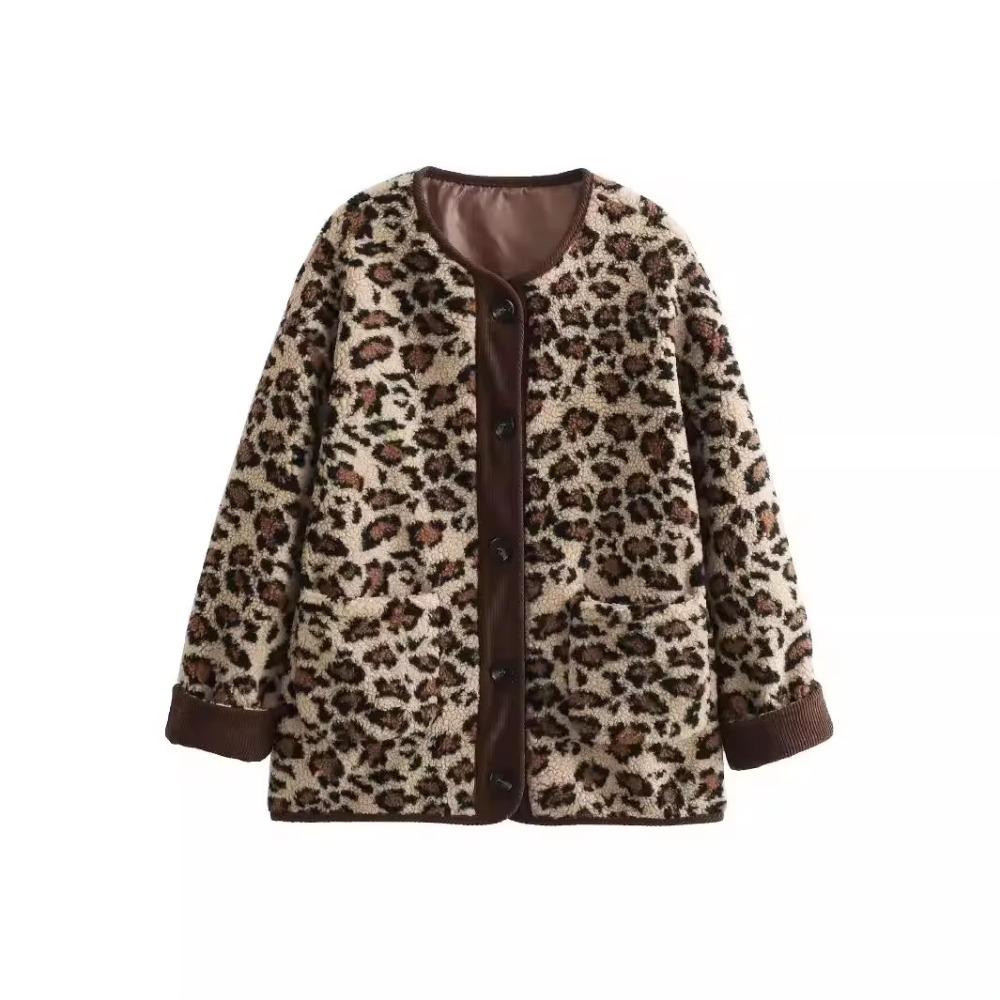 Хлопковое пальто с леопардовым принтом для женщин — фото 5