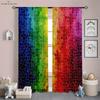 Rainbow Color Stripes Curtains for Boys and Girls, Three-Dimensional Printing Curtains, Kitchen and Living Room Decoration