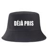 Dj Pris(e) Letter Bob Imprim Reversible Bucket Hat Women Unisex Travel Casual FisherUnisex Cap Girl Boy Cotton Panama Hat