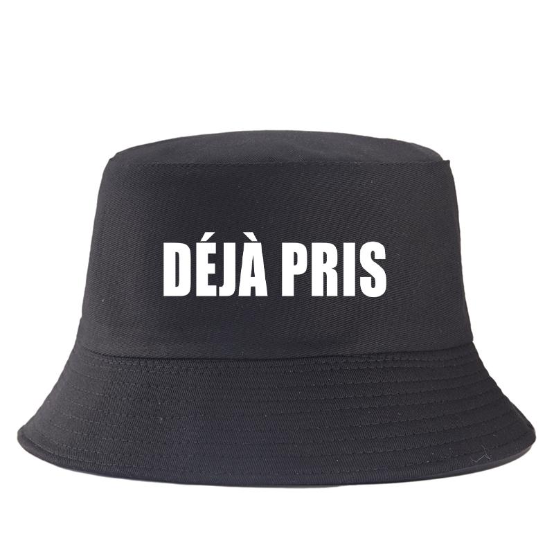 Dj Pris(e) Letter Bob Imprim Reversible Bucket Hat Women Unisex Travel Casual FisherUnisex Cap Girl Boy Cotton Panama Hat