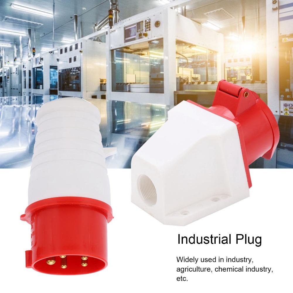 1 Set 16A Industrial Plug Connector 5Pin Plug & Socket Industrial Plug Socket  Outdoor/Indoor