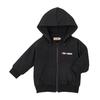 MIKI HOUSE Long Sleeve Hoodie with Logo, Zip-Up, Solid Color, Made In Japan, for Boys and Girls, Baby/Kids' Clothing, Size 90cm, Black, 10-3729-491