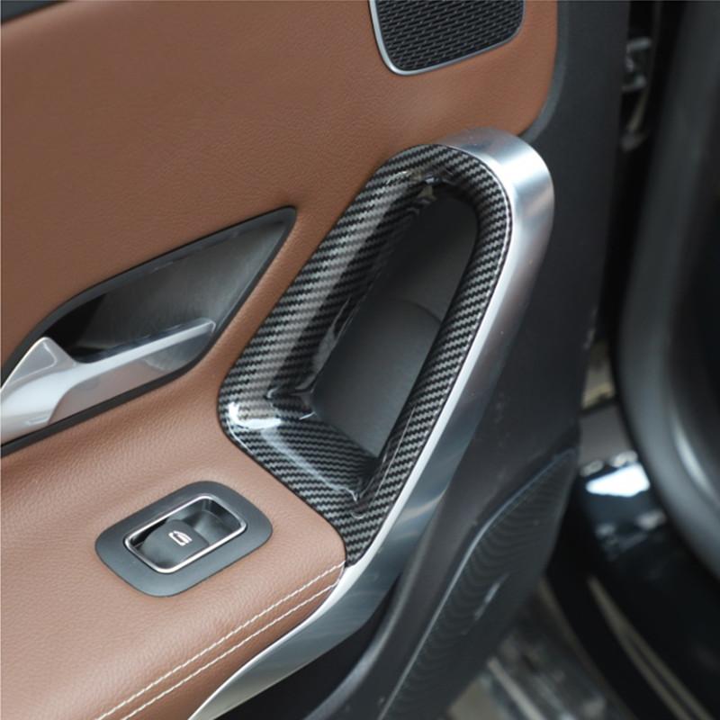 Painel de decoração de maçanetas internas de carro em fibra de carbono para porta, moldura de porta, guarnição para Mercedes Benz Classe A W177 CLA