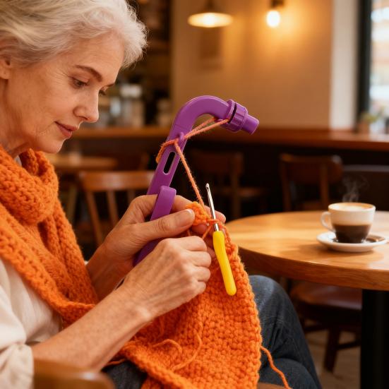 1 Set Crochet Holder Beginners Crochet Helper 3 In 1 Crochet Yarn Tension Regulator Yarn Guide Relive Hand Fatigue Pain Gift for Crocheters Knitters