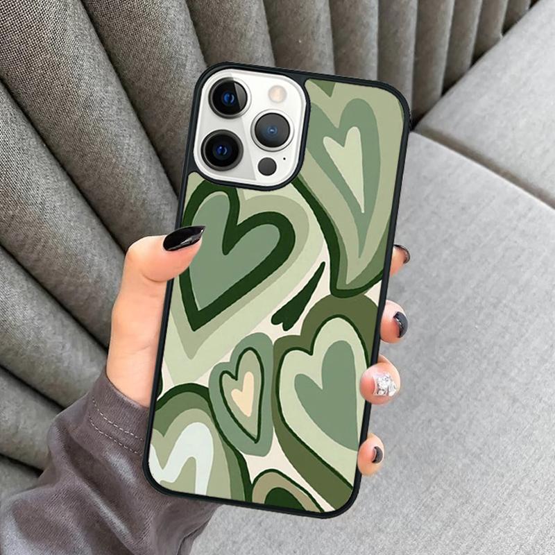 

Brown Purple Hearts Swirl Pattern Phone Case For iPhone 16 15 13 14 Pro Max 11 12 Mini Plus 2022 XR XS MAX Shell iPhone 11