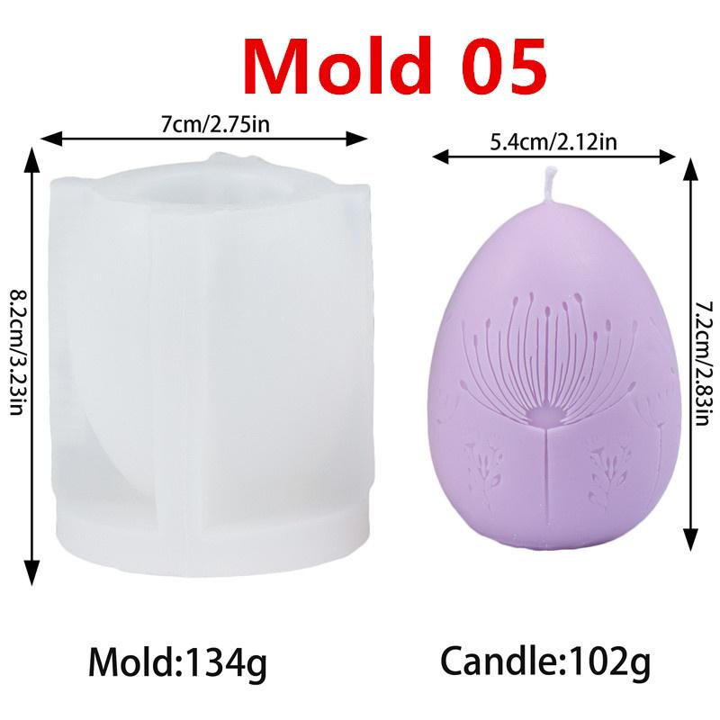 Easter Bunny Butterfly Egg Silicone Candle Mold DIY Floral Egg Plaster Mould Dandelion Clock Leaf Handmade Soap Home Decor Gift
