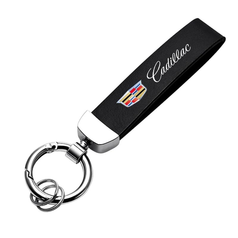 

Metal Leather Car Keychain Car Key Ring Custom Gift With Logo for Cadillac ATS BLS CT4 CT6 CTS ESCALADE STS XLR XT4 XT5 XTS SLS чорний