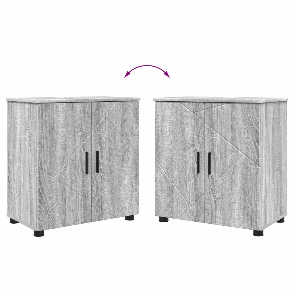 Bathroom Furniture Set 4 Pcs Grey Sonoma 61 X 35 X 64 Cm