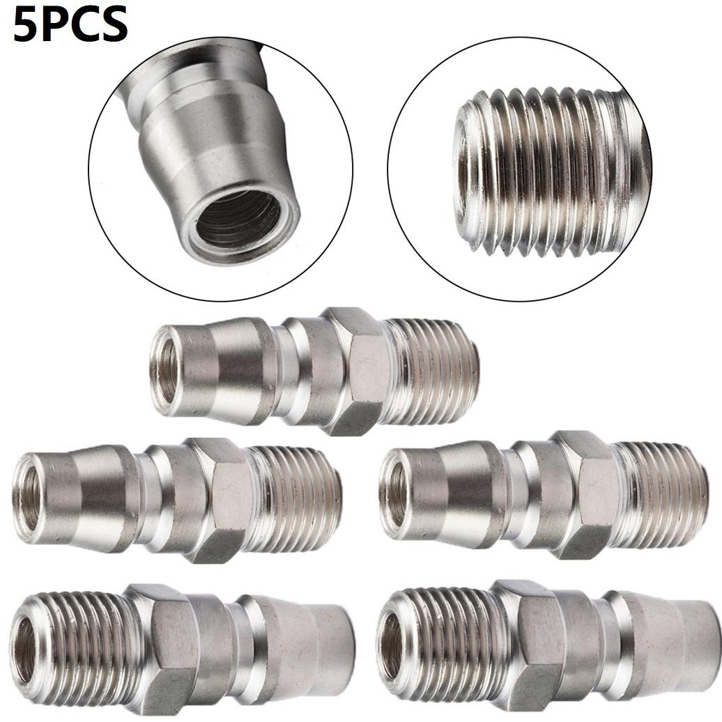

5pc Thread Adapter Male Coupling Air Fitting With 1/4in Male Thread 20PM Pneumatic Air Line Quick Coupling Connector Coupler Par China Mainland