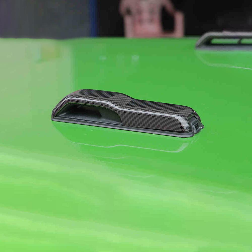 2x Engine Hood Hinge Cover Carbon Look For Jeep Wrangler JL 18+ Gladiator JT 20+