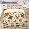 Cute Cartoon Pattern Bedding Uilt Set Uilt Cover Pillowcase Home Decoration Birthday Gift (1 * Duvet Cover + 2 * Pillowcase  Without Core)49