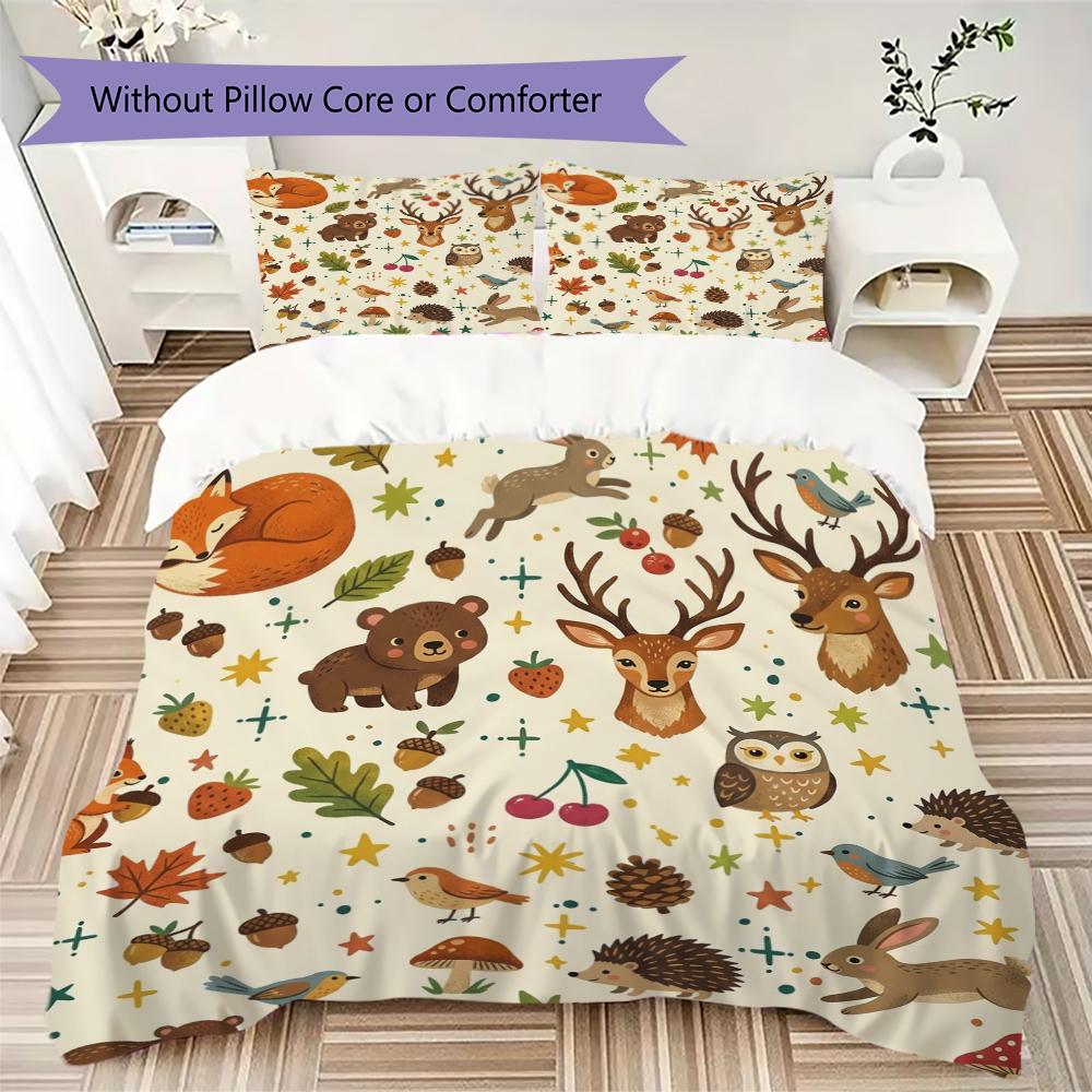 Cute Cartoon Pattern Bedding Uilt Set Uilt Cover Pillowcase Home Decoration Birthday Gift (1 * Duvet Cover + 2 * Pillowcase Without Core)49
