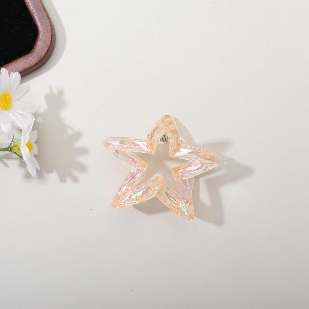Bunte fünfzackige Stern-Haarklammer im koreanischen Stil, hochwertiges Temperament, vielseitiges Hai-Haaraccessoire für Frauen.