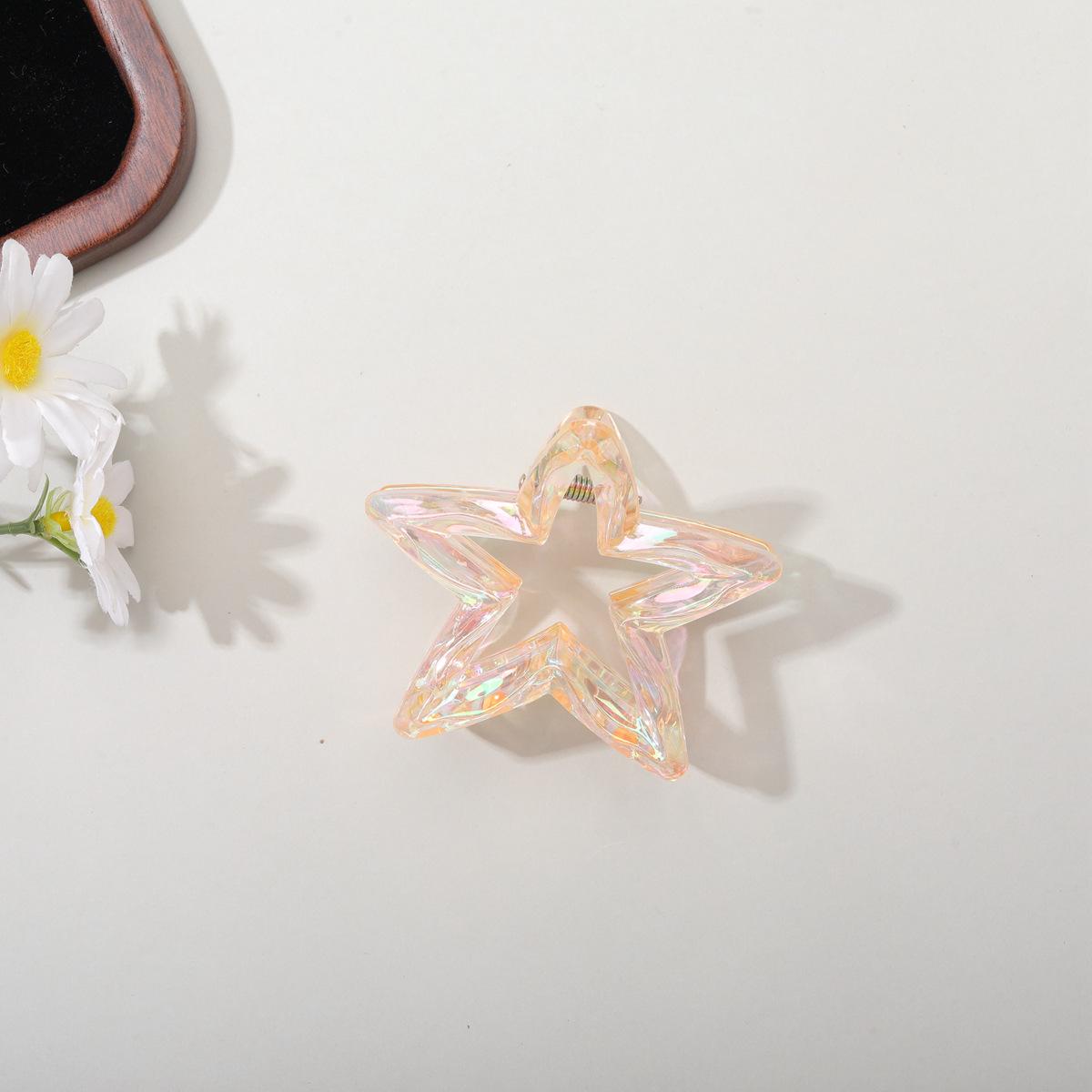 

Цветная заколка-краб в корейском стиле в виде пятиконечной звезды, высококлассный темперамент, универсальный аксессуар для волос в виде акулы для женщин.