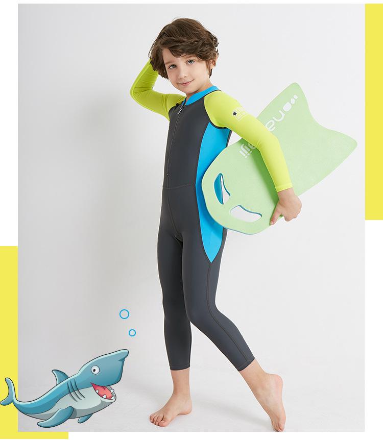 Children's Quick-Dry Long-Sleeve Swimsuit - Sun Protection, Summer One-Piece Dive Suit for Kids