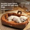 Dog Cushion Thickened Oval Pet Bed Soft Skin-Friendly Comfortable Handle Dog Kennel Warm Snuggle Cat Nest Winter Season