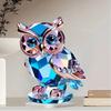 1 Cute Crystal Plastic Owl Desktop Decoration 15cm X 15cm Animal Themed Home Decor Ornament Practical And Convenient