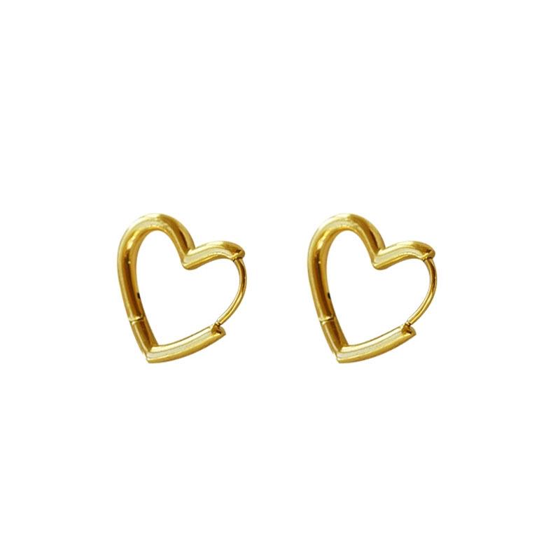 Korean Style Titanium Heart Earrings: Chic, Versatile, Celebrity-Endorsed Design.