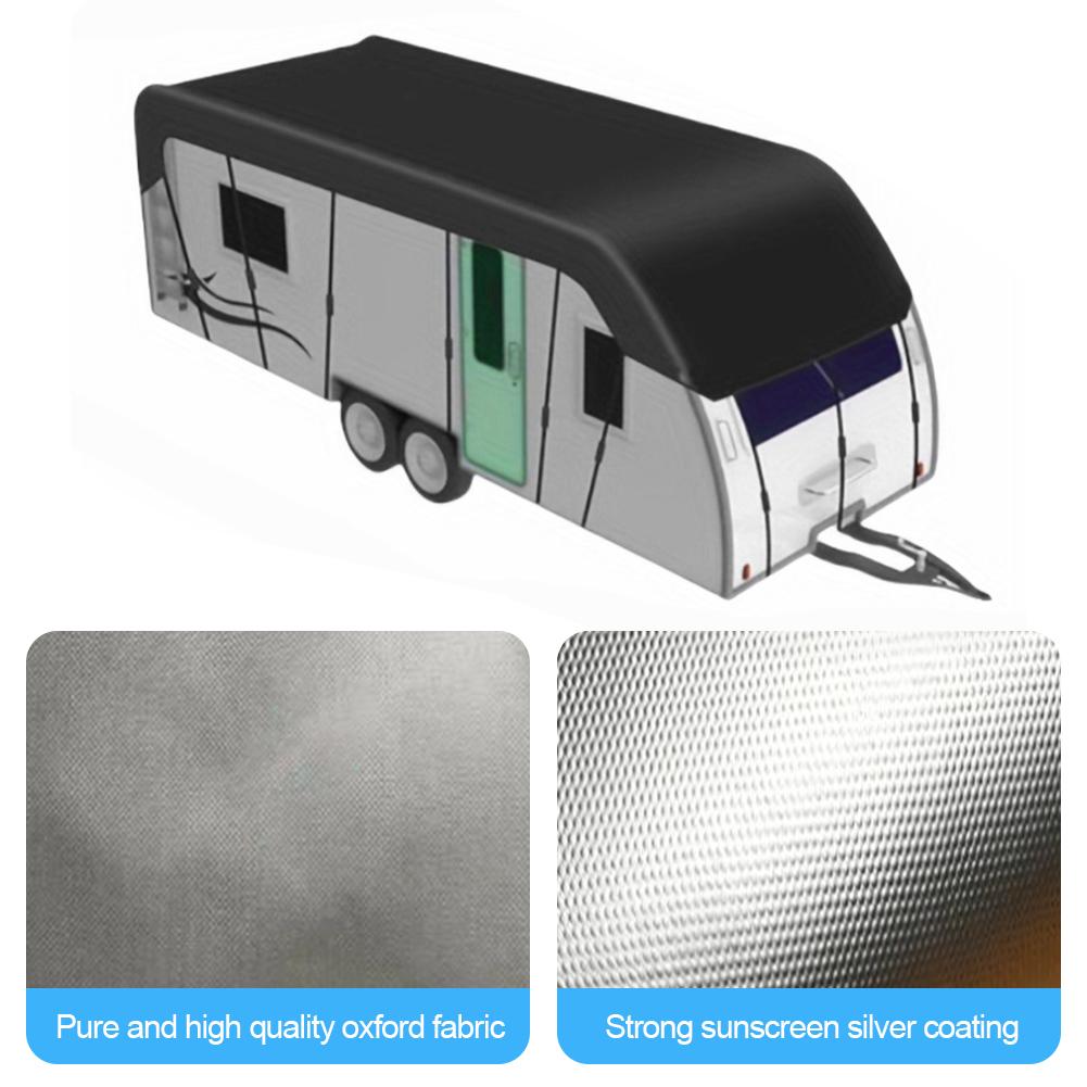 8.5x3m RV Roof Cover 210D Oxford Cloth Caravan Roof Cover Weather-Resistant Caravan Rooftop Tarpaulin for RV Travel Car Supplies