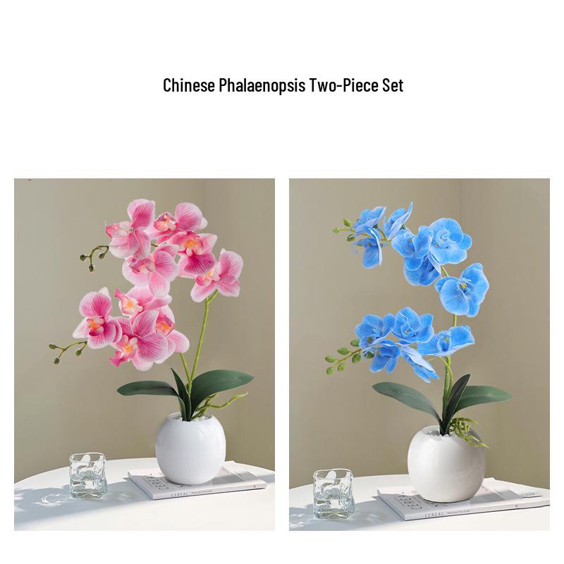 Sztuczna Phalaenopsis Sztuka Florystyczna Roślina w Doniczce: Dekoracyjna Plastikowa Kwiat do Salonu lub Stołu Jadalnego