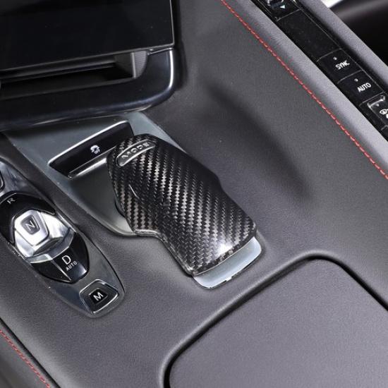 Droge Koolstofvezel Console Modusknop Trim Cover Geschikt Voor Corvette C8 -2025