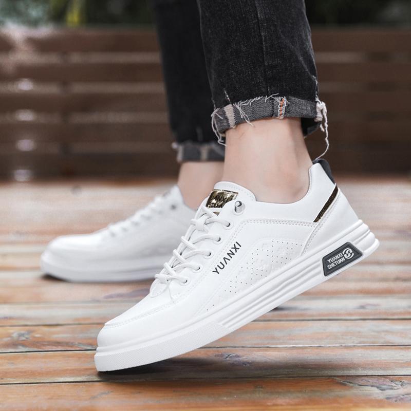 British Style Walking Flat Designer Shoes Mens PU Leather Board Shoe Outdoor Lightweight Leather Casual Breathable Sports Shoes
