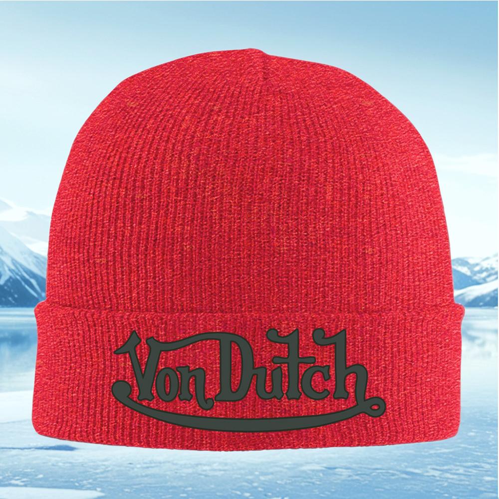 

Von Dutch stylish logo design Men Women Unisex Knitted Hat Beanie Pullover Cap Winter Thermal Warm Christmas Outdoor Cycling Hik