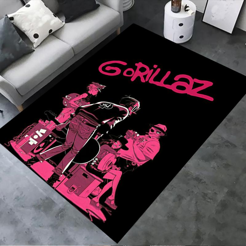 Gorillaz Teppich für Wohnzimmer Schlafzimmer Zuhause Sofadekoration, Kinder Spiel rutschfeste Bodenmatte