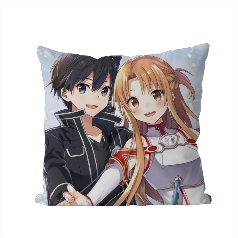 

Sword Art Online Pillow Case For Car Sofa Decorative Home Doublesided Print Plush Square Throw Pillow Cushion Cover 30x30cm