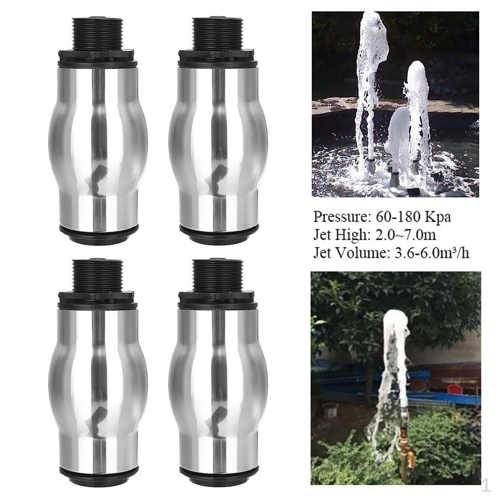 

4x Stainless Steel Frothy Fountain Nozzle Bubbling Waterscape Pond Sprayhead