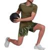 Adidas T Shirts Men's Olive Green Crew Neck Moderate Straight Fit HE5443