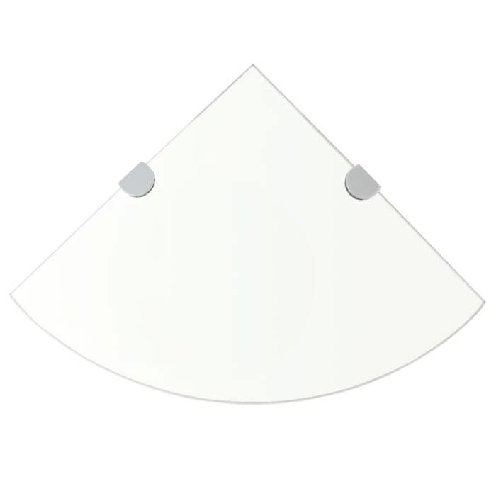 Étagère d'angle - vidaXL - Verre Transparent - 35 x 35 cm - Supports chromés - 8 mm d'épaisseur