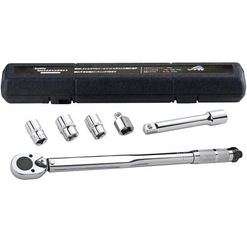 Torque Wrench Set with 3 12.7mm (1/2") Drive Sockets (17/19/21mm Adapters), 12.7mm to 9.5mm Conversion Adapter + Extension, Case Included, 28-210Nm Ca