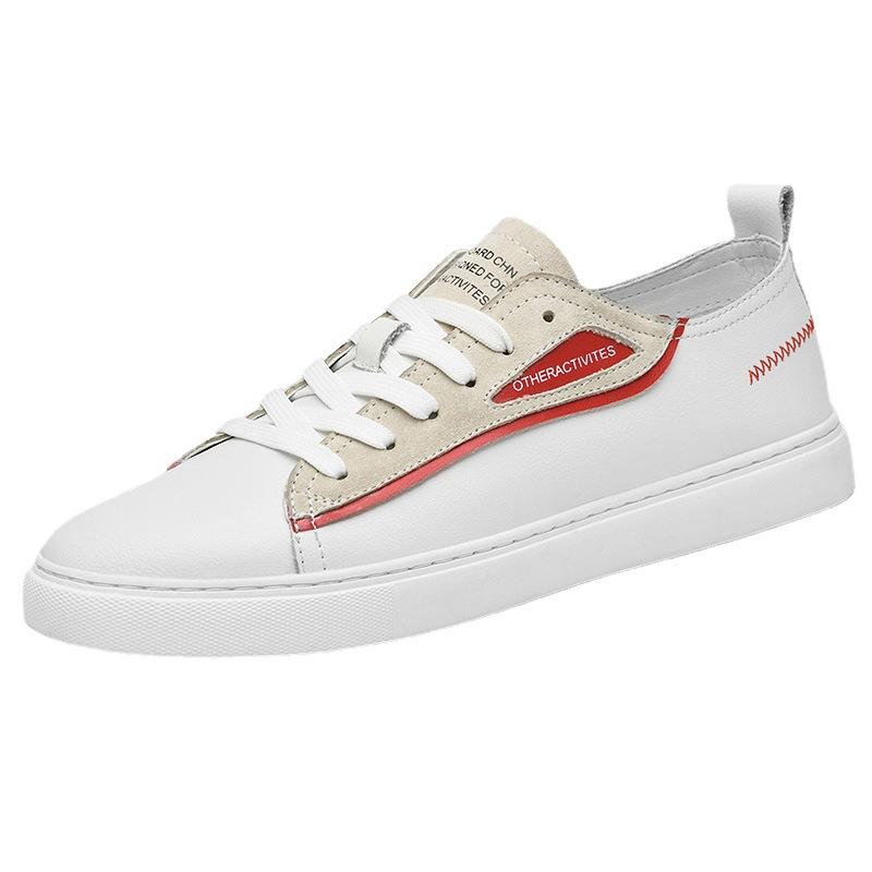 Autumn men's shoes first-layer cowhide board shoes low-top lace-up casual shoes men's trendy shoes large size