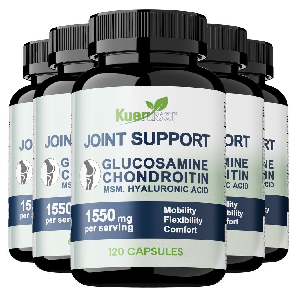 Joint Support Glucosamine Chondroitin Hyaluronic Acid Capsules 120 Count 1550mg — Mobility Support, Flexibility, Joint Comfort, Daily Wellness