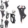 Nightmare Before Christmas Jack Skellington Inspired Black Onesie Pajamas With Ribbed Cuffs