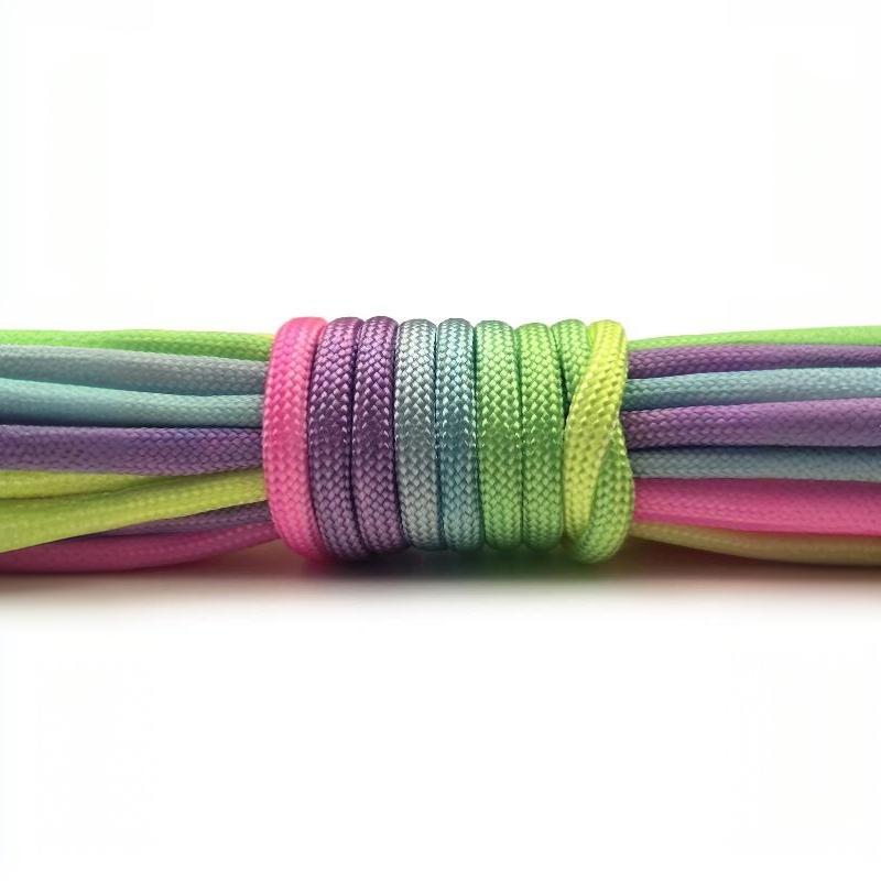 7 Strands Rainbow Paracord 2/3/4mm Parachute Rope Perfect for DIY Bracelet Making Backpacking Outdoor Survival Activities
