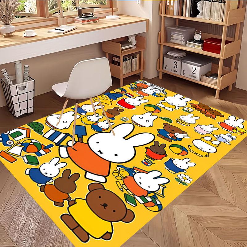 Miffy Print Rug, Washable Floor Carpet, For Entryway Dorm Laundry Room Office Study, Home Decor Birthday Christmas Gift