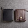 Men Short Wallet Zip Closure Slim Card Holder Wallet Faux Leather Minimalist Bifold Wallet for Cards Cash Coins