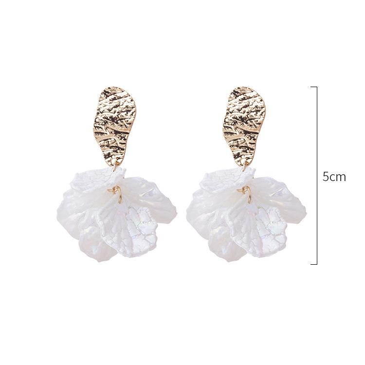 925 Dongdaemun Colorful Pearlescent Crack Shell Flower Earrings, Fairy Design Fresh Earrings