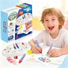 Magic Light Brush Drawing Set for Kids Mess Free LED Painting Station with Graffiti Seals and Coloring Pages  Montessori Toys