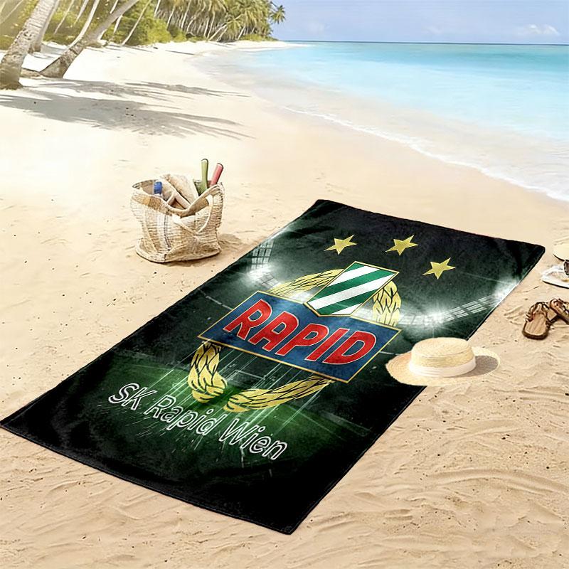 Toalla de Playa con Estampado del Logo del Rapid Viena, Toalla Grande Suave de Secado Rápido para Playa, Camping, Natación