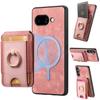 For Google Pixel 9a Case Compatible with MagSafe Leather Back Cover with Detachable Card Holder Kickstand
