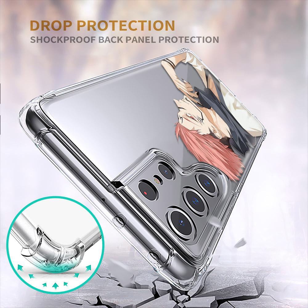 Transparent Phone Case For Samsung S10 S20 Fe S21 S22 S8 S9 Plus S21ultra S22ultra Japan Anime Jujutsu Kaisen Shockproof Cover