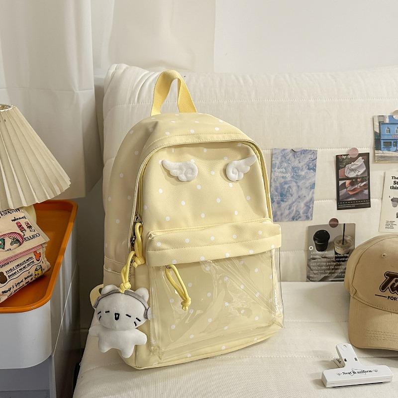 Korean version of polka dots cute angel wings girl heart sweet little backpack Mori small fresh junior high school girls backpack
