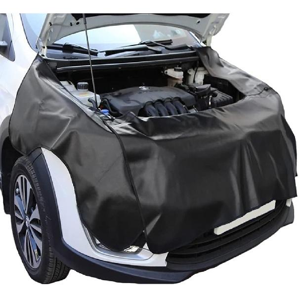 

Automotive Mechanic Fender Cover 3 PCS Gripper Mat Pad with Hook Leather Car Fender Protector Mat Pad for Car Repair Work