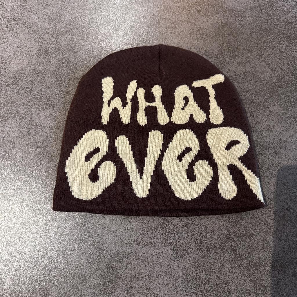 Ever Lettered What Knit Cap Unisex Cold Weather Outdoor Sport Daily Wear Travel