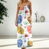 Women's Fashion Backless Spaghetti Strap Casual Loose-Fit Easter Print Dress